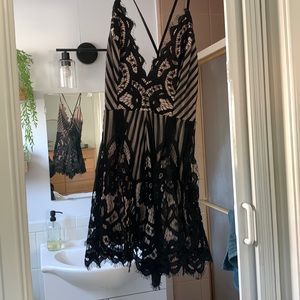 Black lace medium romper